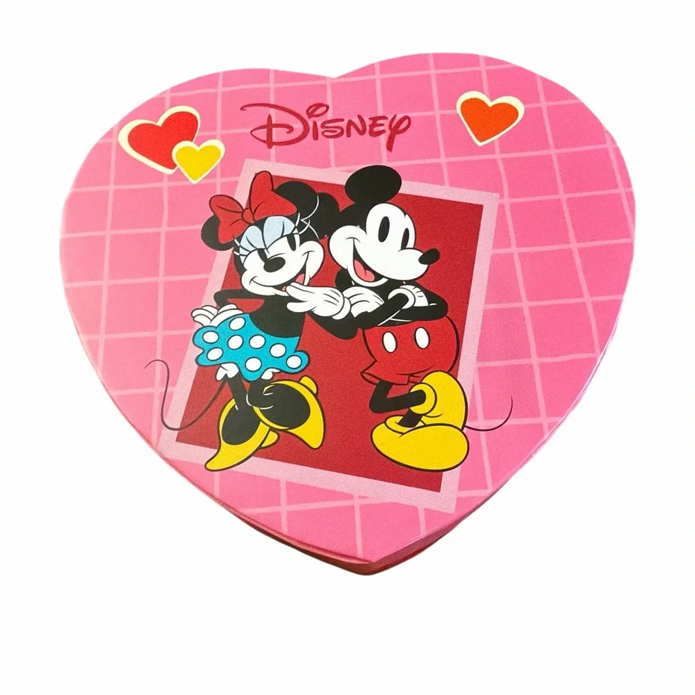 Disney Pink Minnie & Mickey Gold-Tone Crystal Watch With Heart Shape box